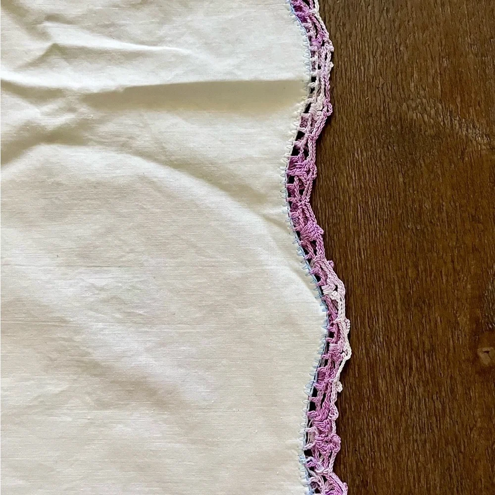 Elegant White and Purple Floral Pillowcase 21/29 inches